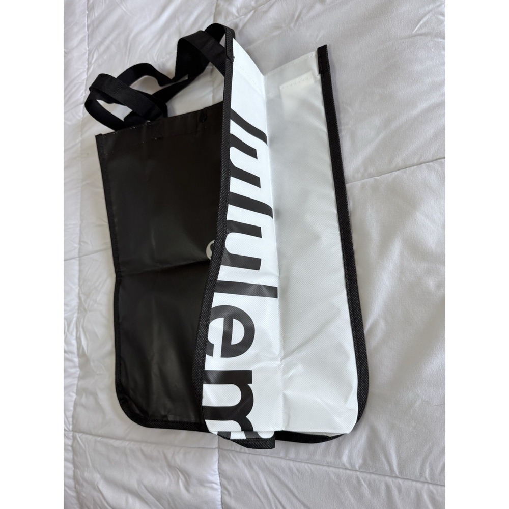 Lululemon Reusable Shopping Tote Bag Large Black & White Tote New - Picture 3 of 5